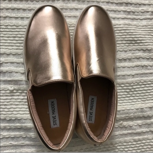 Steve Madden Shoes - Steve Madden rose gold slip on sneakers